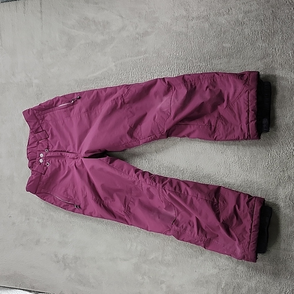 Etirel Snow Pants Girls Large Ski Waterproof Purple Zip Pockets Winter Outdoors